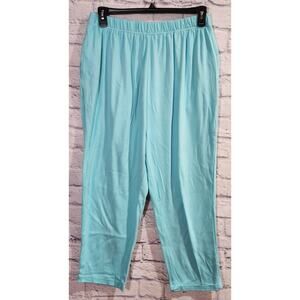 Woman Within Teal Blue Elastic Waist Pull On Sweatpants 1X Plus Lightweight